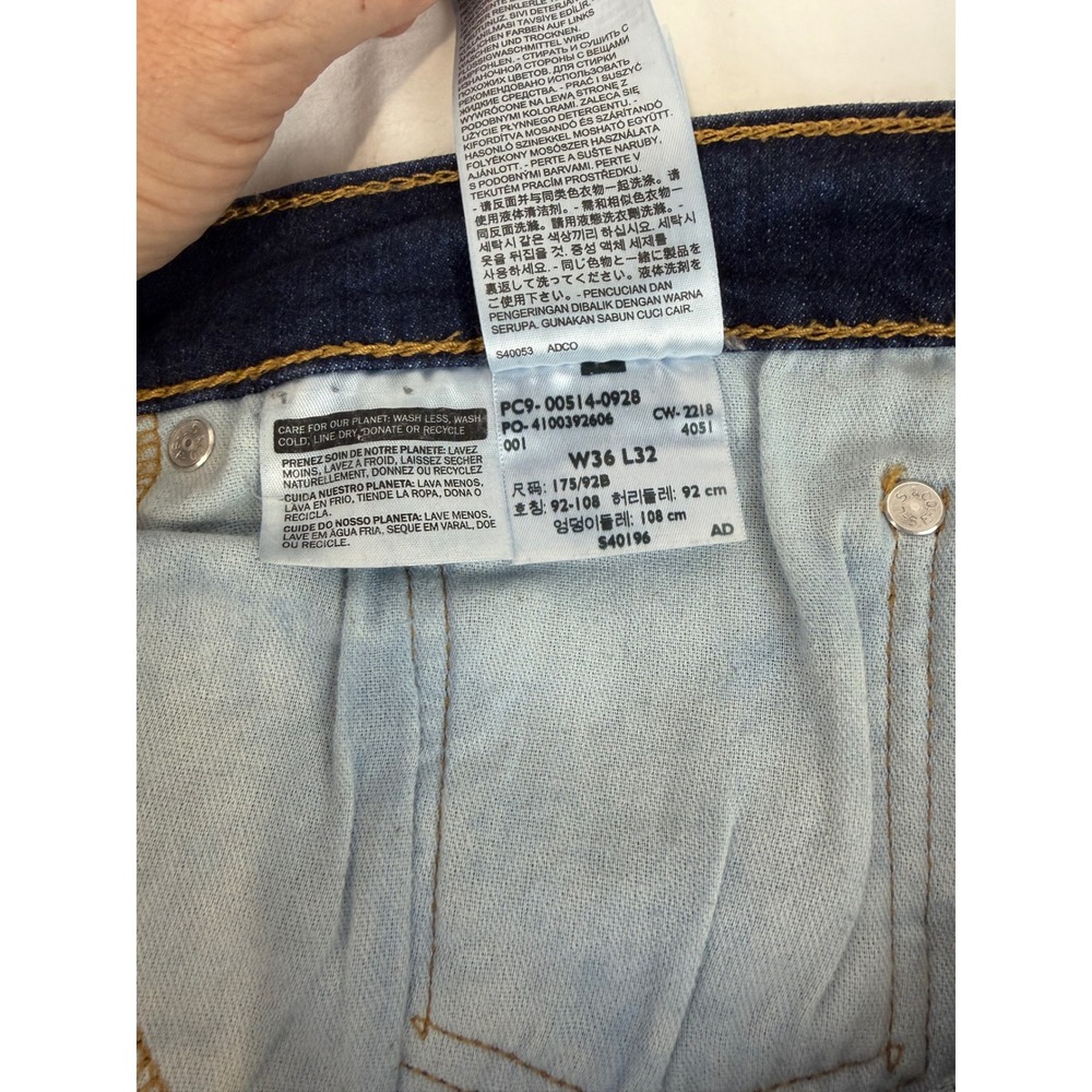 Levi's 514 Men's Jeans 36x32 Straight Fit Dark Wash Stretch Denim - Picture 5 of 11